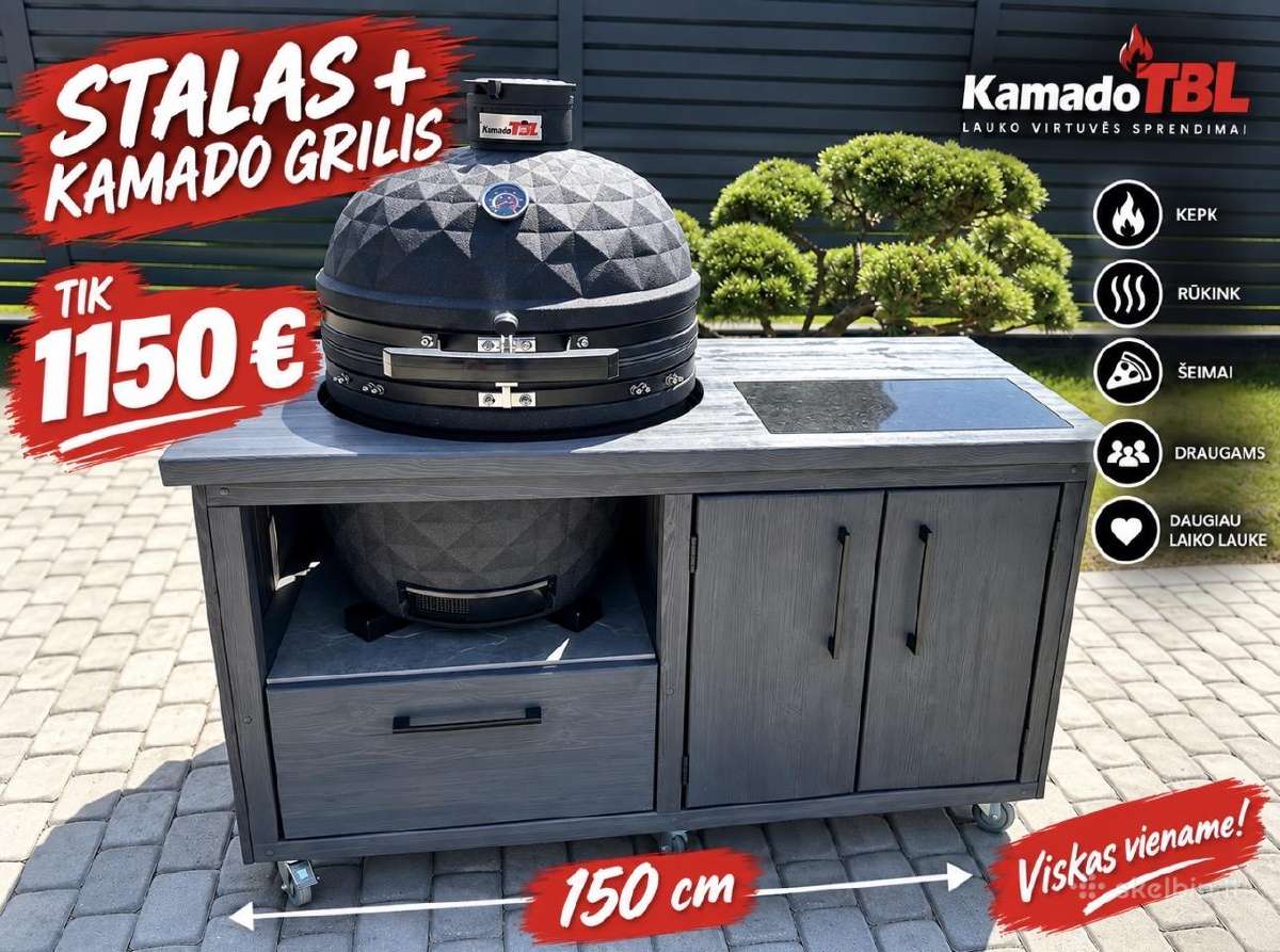 Kamado stalas Kamado kepsninė grilius - nuotraukos Nr. 2
