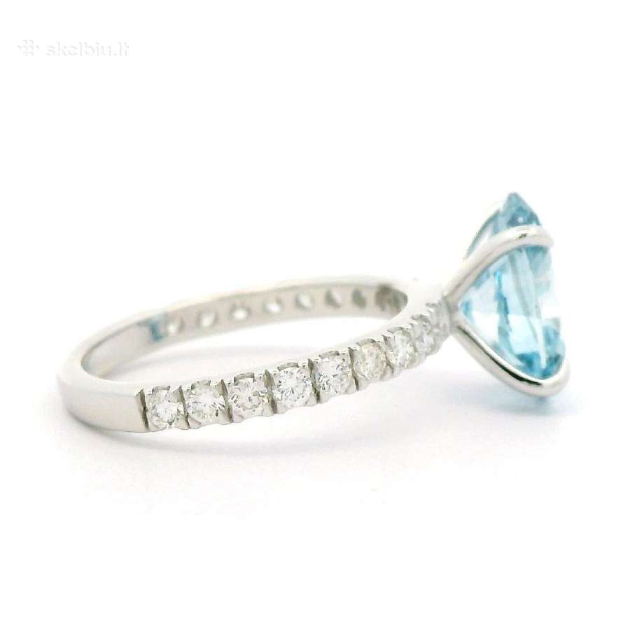 Platinos žiedas sy 2,5ct žydriu LG deimantu - nuotraukos Nr. 3