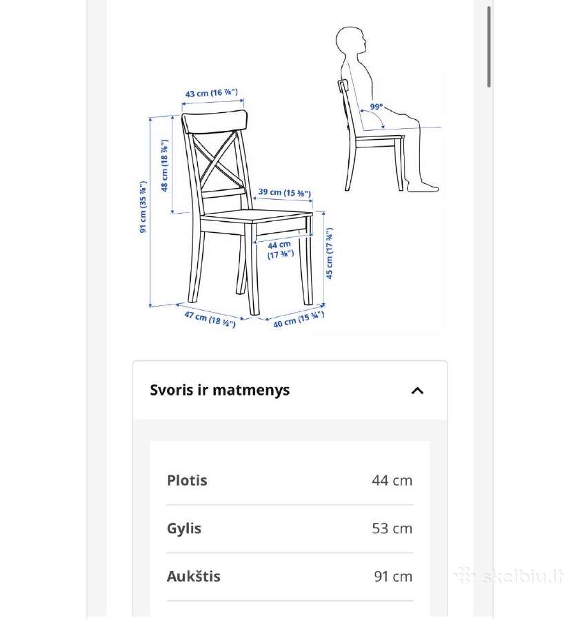 4 Ikea Rosentorp kėdes – medinės - nuotraukos Nr. 4