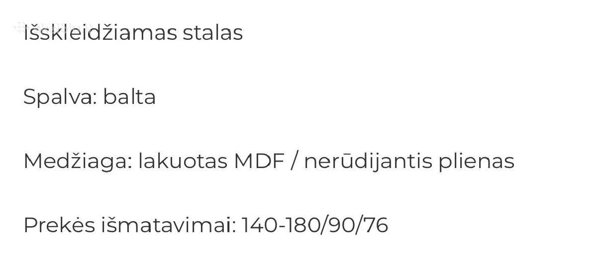 Pietų stalas išskleidžiamas - nuotraukos Nr. 3