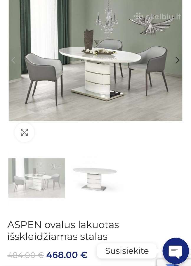Pietų stalas išskleidžiamas - nuotraukos Nr. 4