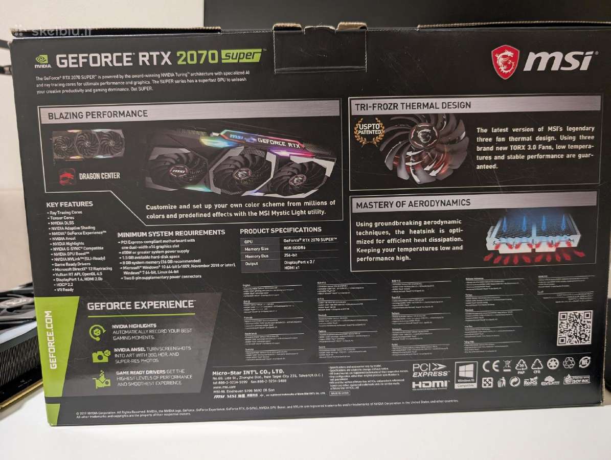 Rtx 2070 Super 8gb Msi - nuotraukos Nr. 2