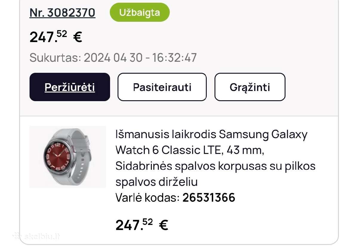 Samsung Galaxy Watch6 Classic Lte 43 mm + daug pri - nuotraukos Nr. 2