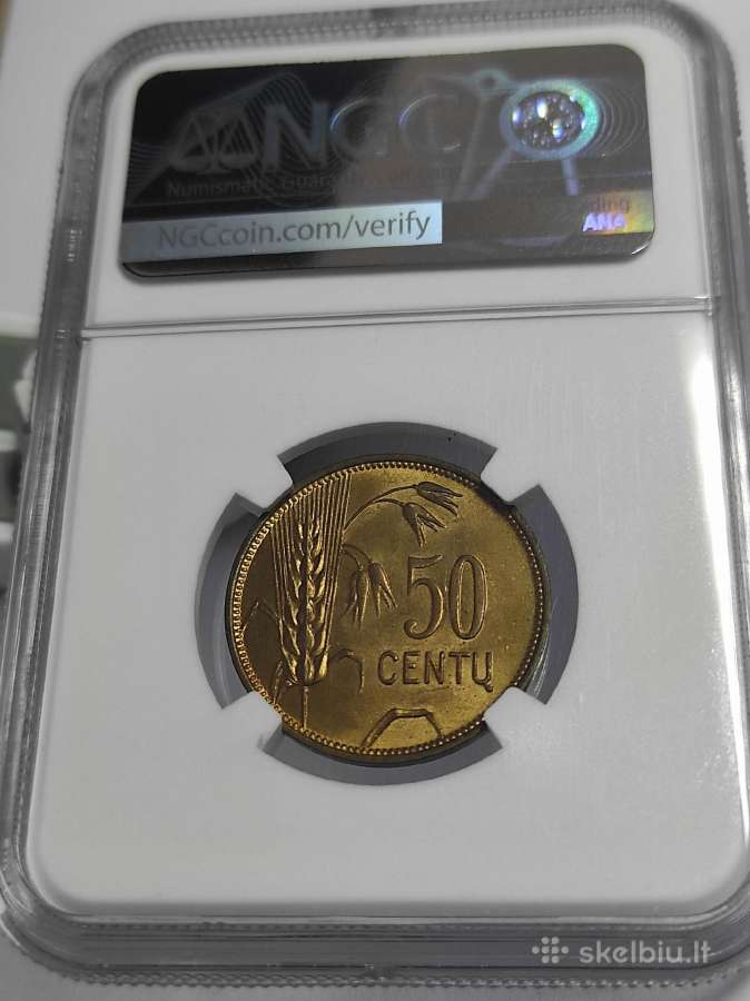 Lietuva 50 centų 1925 Ngc Ms65 - nuotraukos Nr. 2