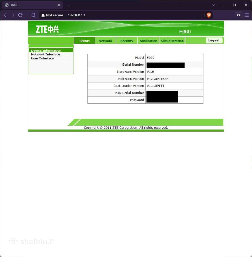 Zte Zxa10 F660 Gpon maršrutizatorius - nuotraukos Nr. 5