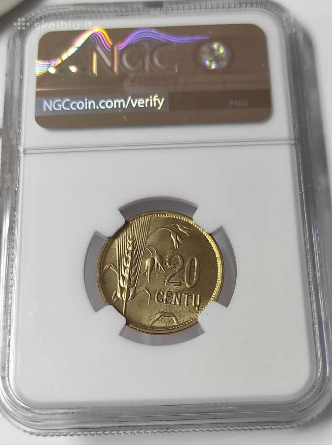 Lietuva 20 centų 1925 Ngc Ms65 - nuotraukos Nr. 2