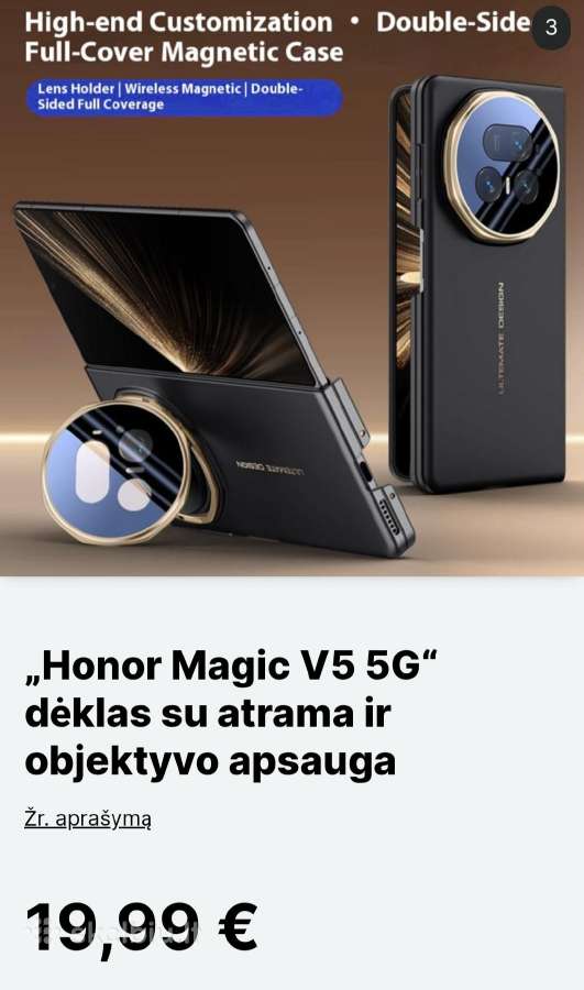 Honor Magic V5 dėklas su atrama ir objektyvo apsau - nuotraukos Nr. 3