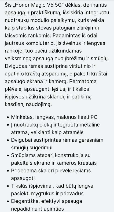 Honor Magic V5 dėklas su atrama ir objektyvo apsau - nuotraukos Nr. 4