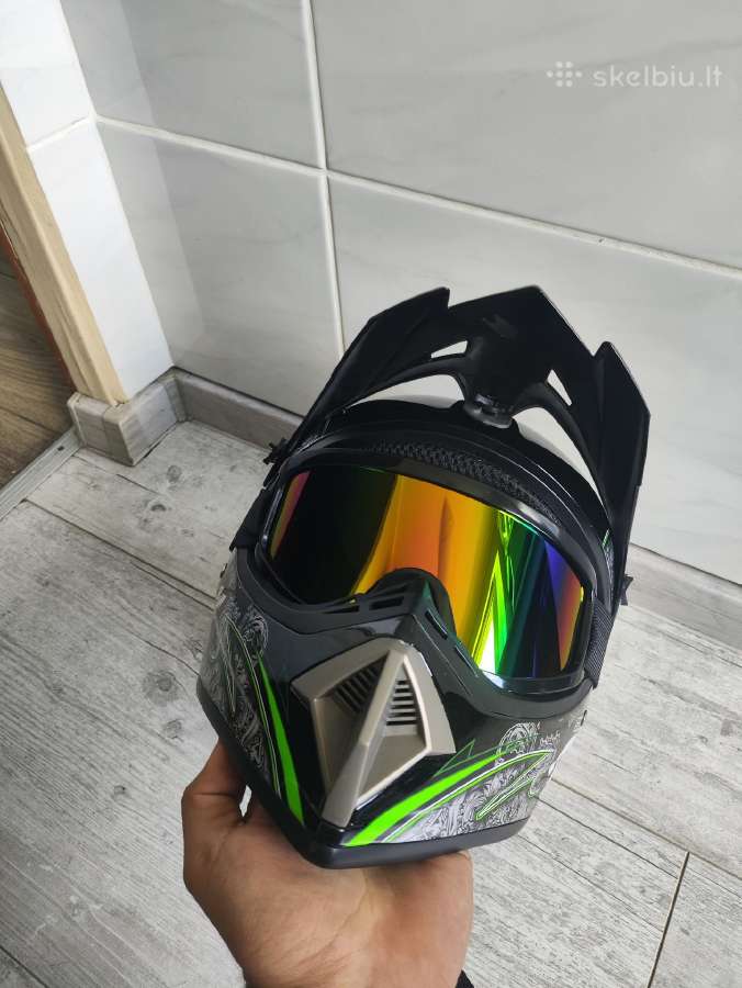 Nauji Vaikiški Motokrosinio tipo šalmai + akiniai - nuotraukos Nr. 6
