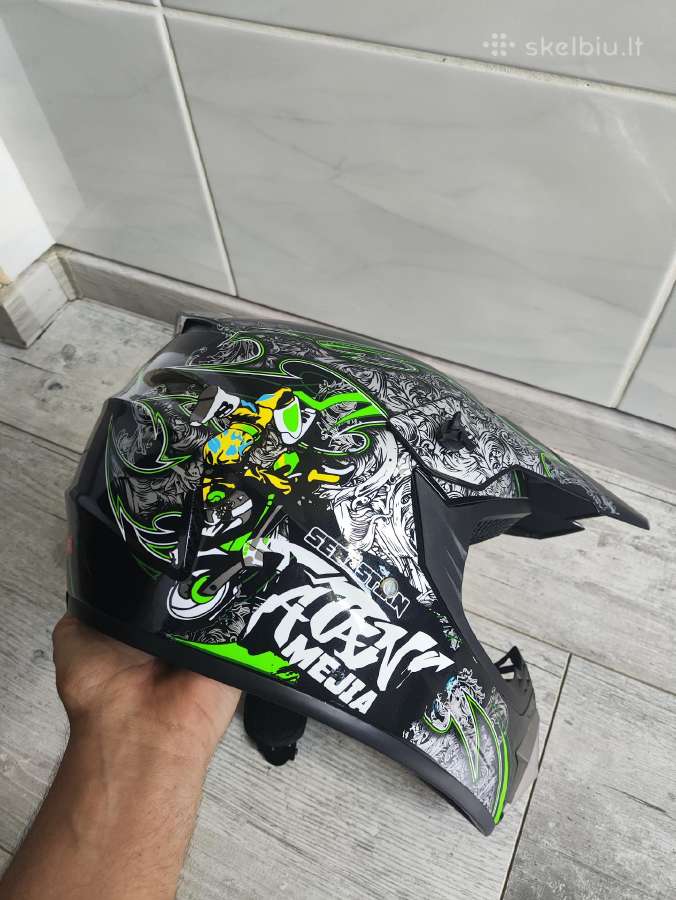 Nauji Vaikiški Motokrosinio tipo šalmai + akiniai - nuotraukos Nr. 7