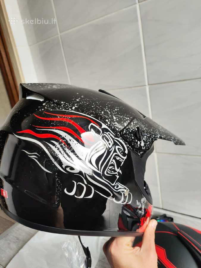 Nauji Vaikiški Motokrosinio tipo šalmai + akiniai - nuotraukos Nr. 9