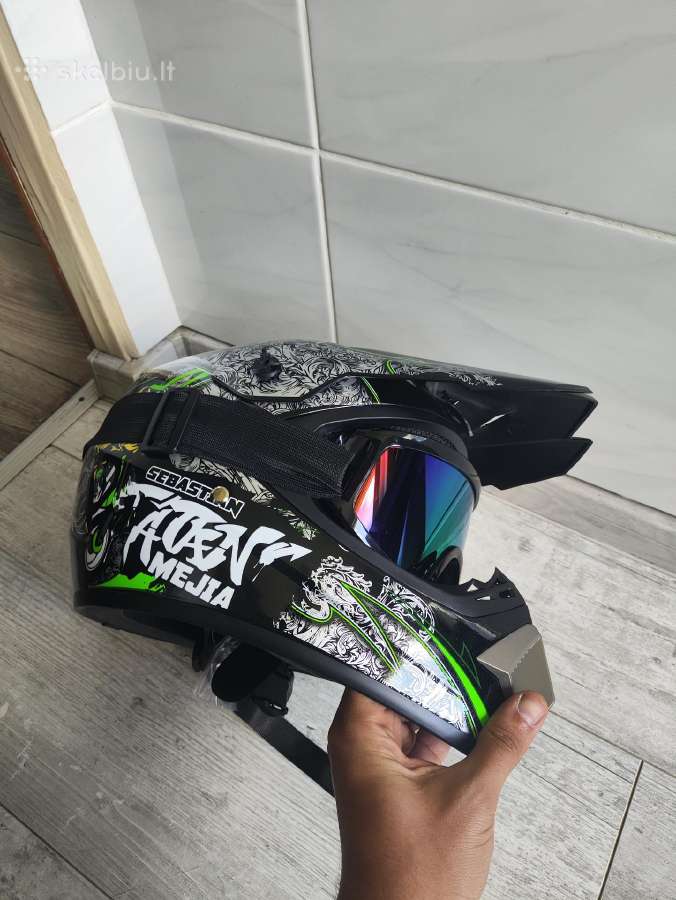 Nauji Vaikiški Motokrosinio tipo šalmai + akiniai - nuotraukos Nr. 10