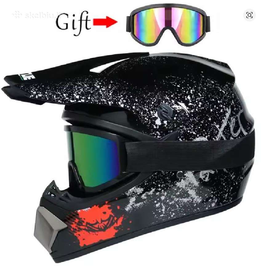 Nauji Vaikiški Motokrosinio tipo šalmai + akiniai - nuotraukos Nr. 12