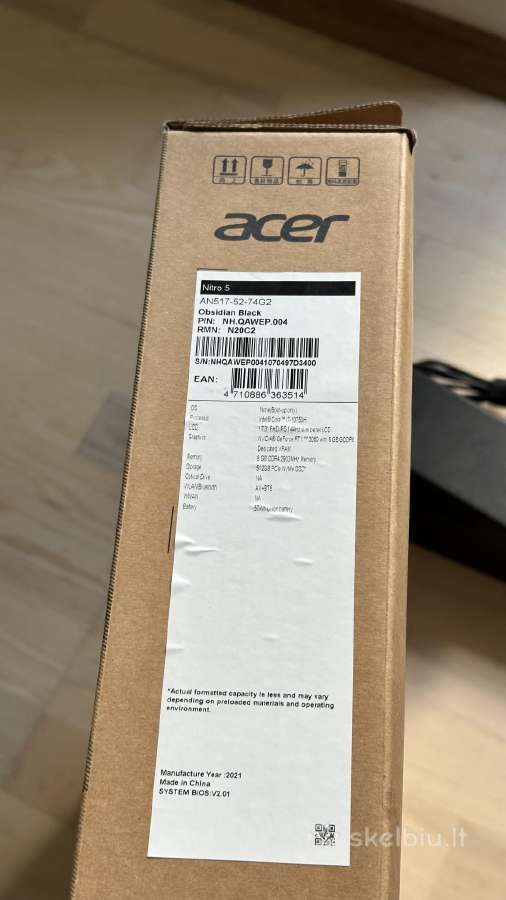 Acer Nitro 5 i7 10th 16ram 6gpu - nuotraukos Nr. 12