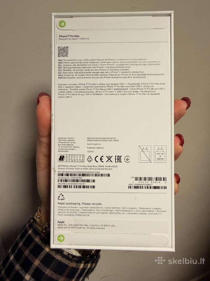 Naujas Apple iPhone 17 Pro Max 256gb Deep Blue - nuotraukos Nr. 2