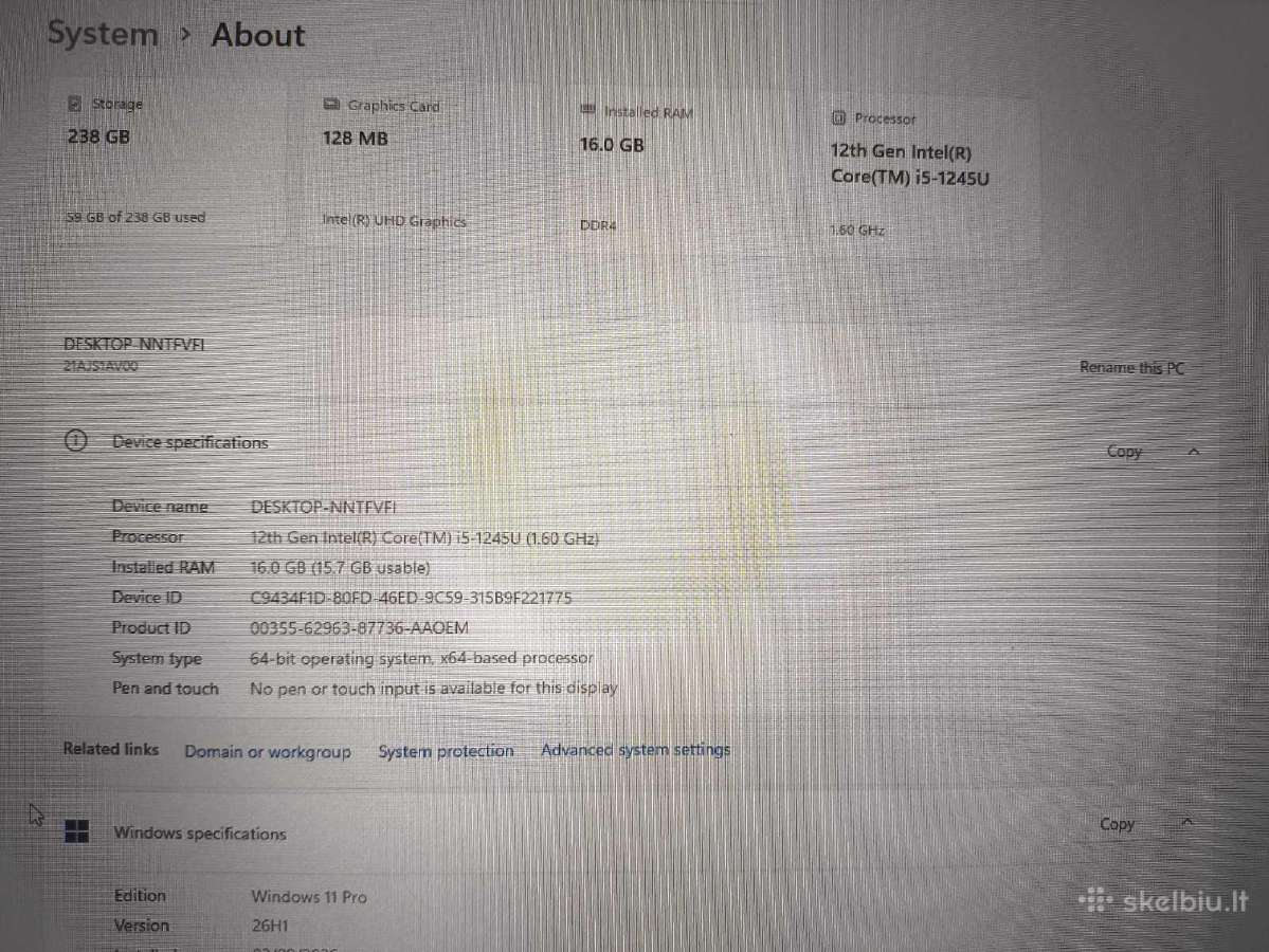 T14 Gen3 14.0 Fhd Ips i5-1235u 16gb 256gb 16% - nuotraukos Nr. 4