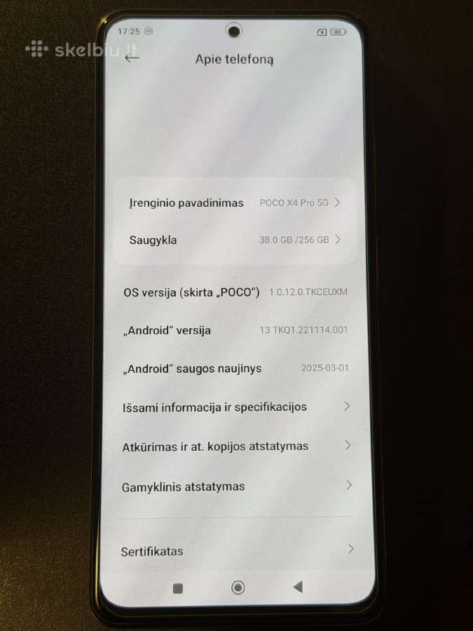 Poco X4 Pro 5G 8gb RAM 256gb Rom Geltonas - nuotraukos Nr. 3