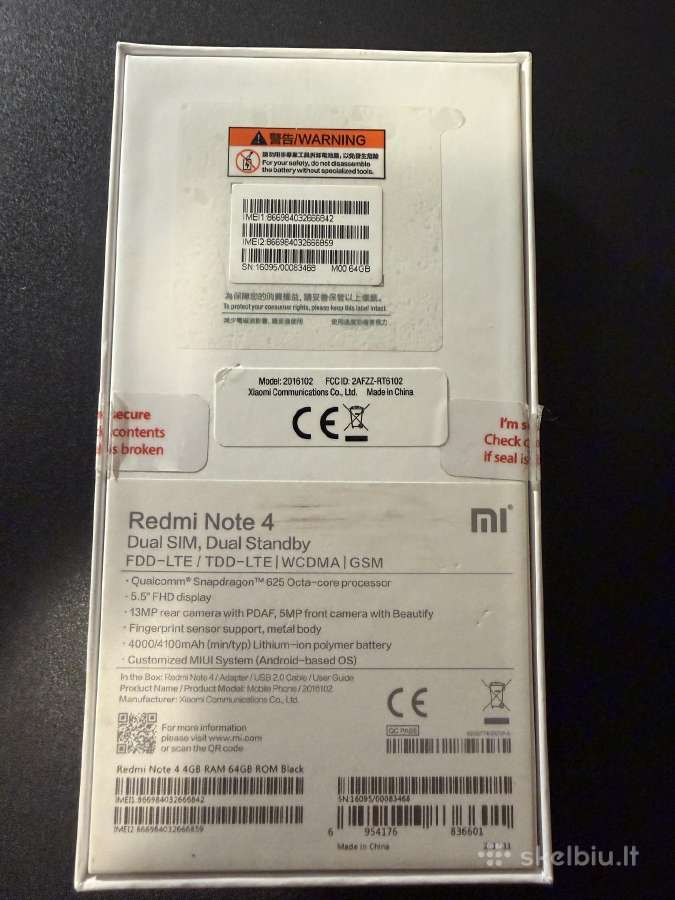 Redmi Note 4 RAM 4 GB Rom 64 GB - nuotraukos Nr. 5