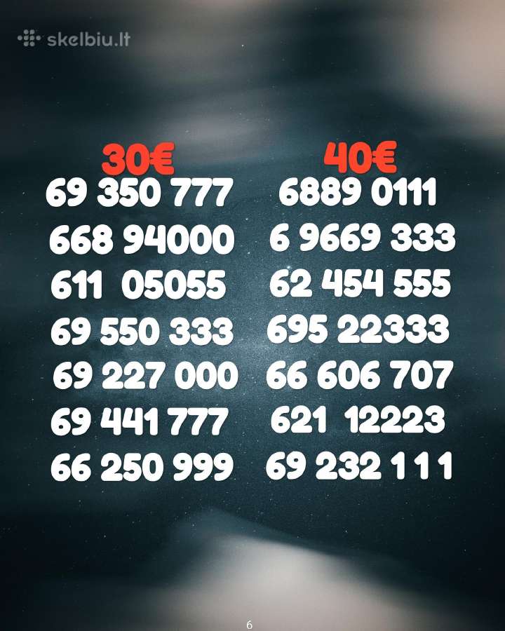 Gražūs VIP Numeriai 70 vnt. Po 30/40€.111 777 000 - nuotraukos Nr. 6