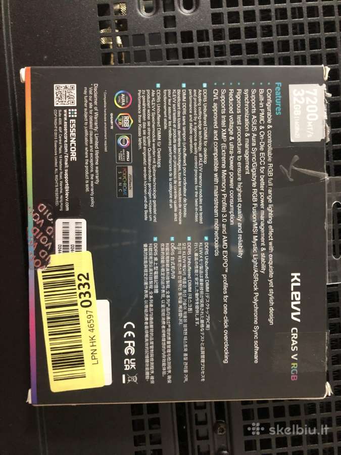 Klevv Cras V 32gb Ddr5 (2x16gb) 7200mhz Cl34 - nuotraukos Nr. 2