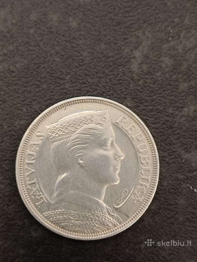 Sidabrine moneta 1931 metų 5 latai Milda - nuotraukos Nr. 2