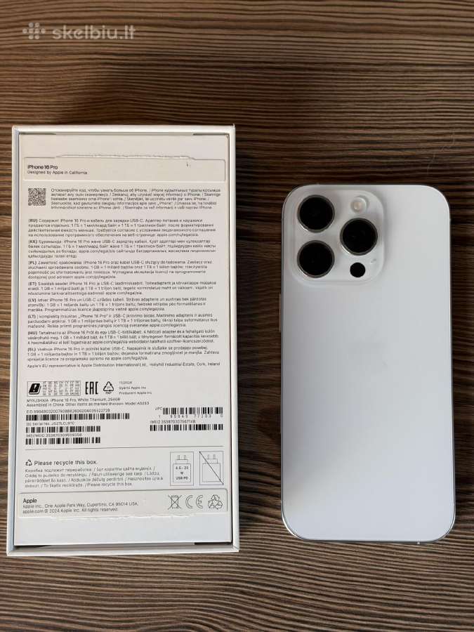 iPhone 16 pro, 256gb, White Titanium - nuotraukos Nr. 3