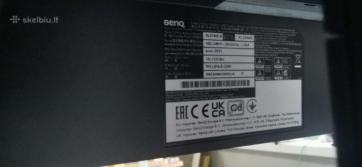 Zowie benq Xl2546k 240hz ir aoc 165hz monitoriai - nuotraukos Nr. 3