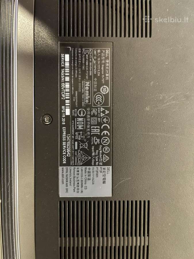 Lenovo inspiron gtx 1060 6g, 16gb RAM laptopas - nuotraukos Nr. 6
