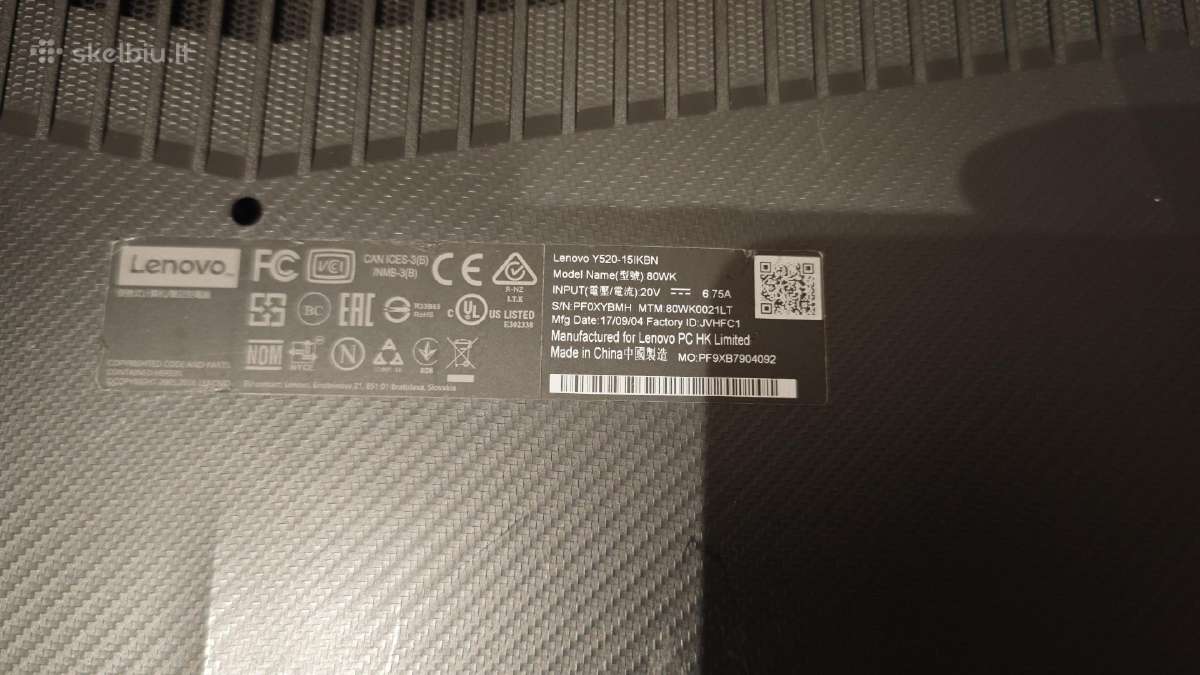 Lenovo Legion Y520 Gaming nešiojamas kompiuteris - nuotraukos Nr. 5