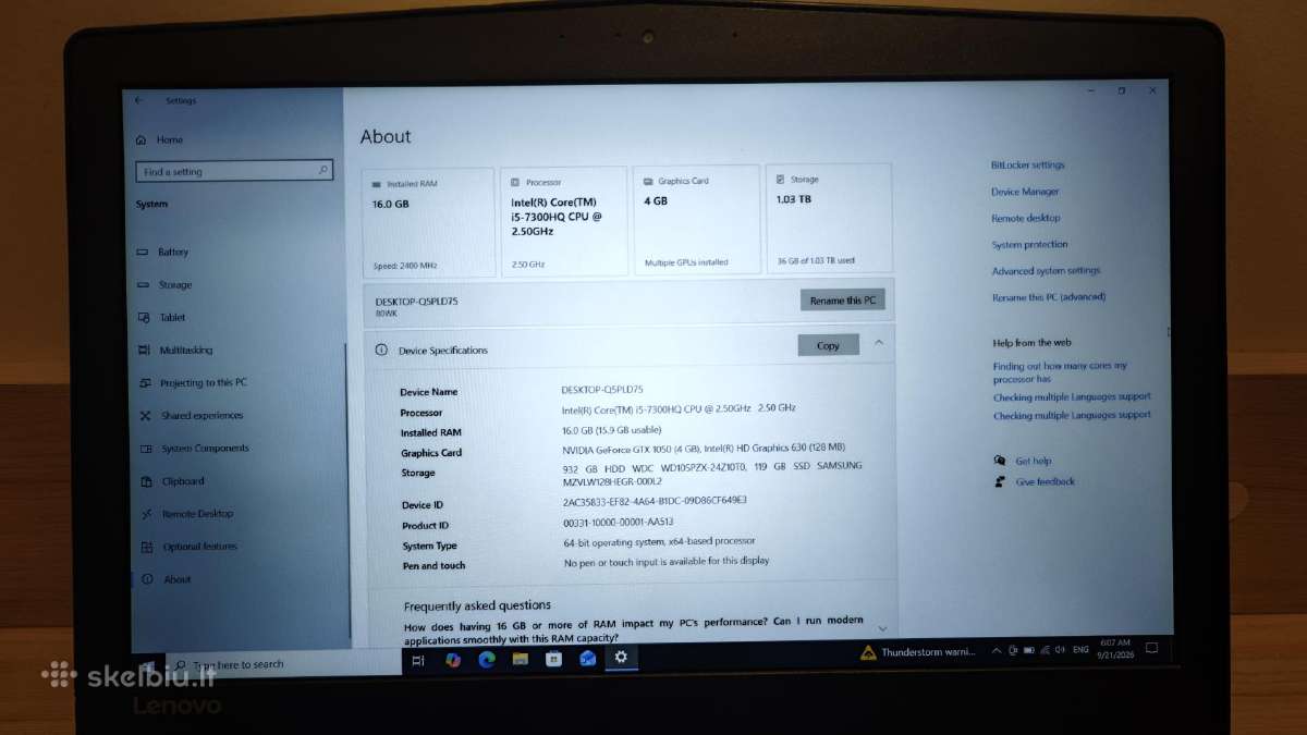 Lenovo Legion Y520 Gaming nešiojamas kompiuteris - nuotraukos Nr. 6