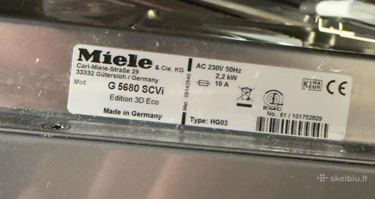 Miele G 5680 Scvi 3D Eco - pilnai veikianti - nuotraukos Nr. 4