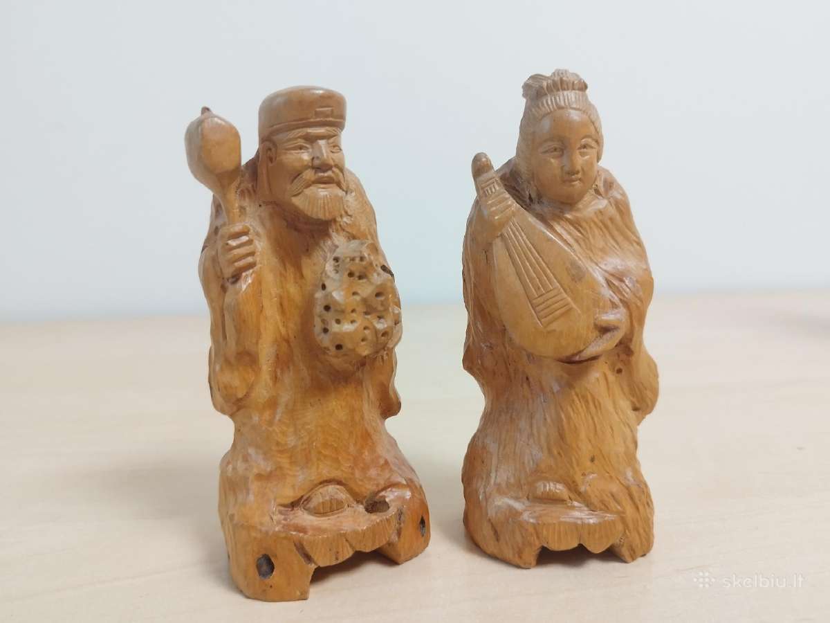 Japonų Shichifukujin medinės skulptūrėlės - nuotraukos Nr. 8