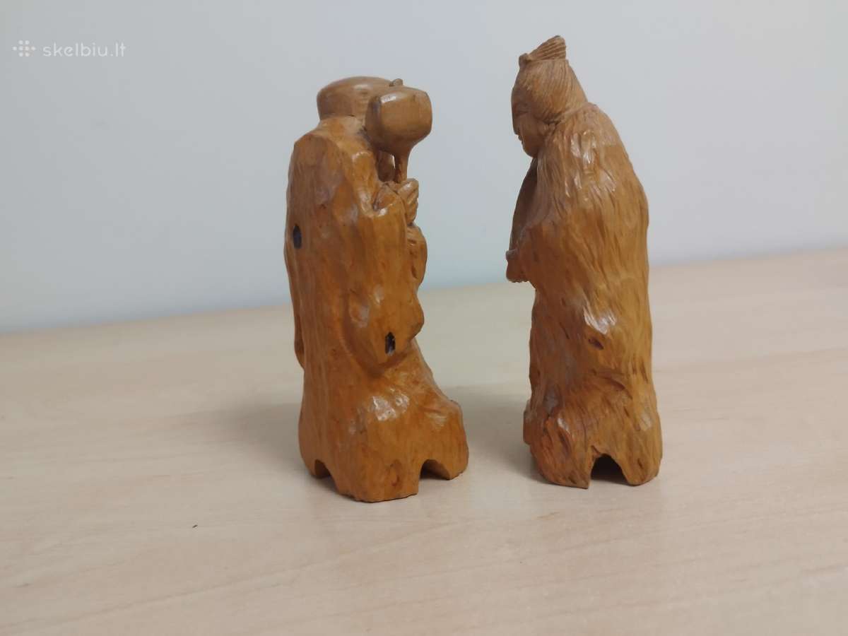 Japonų Shichifukujin medinės skulptūrėlės - nuotraukos Nr. 11