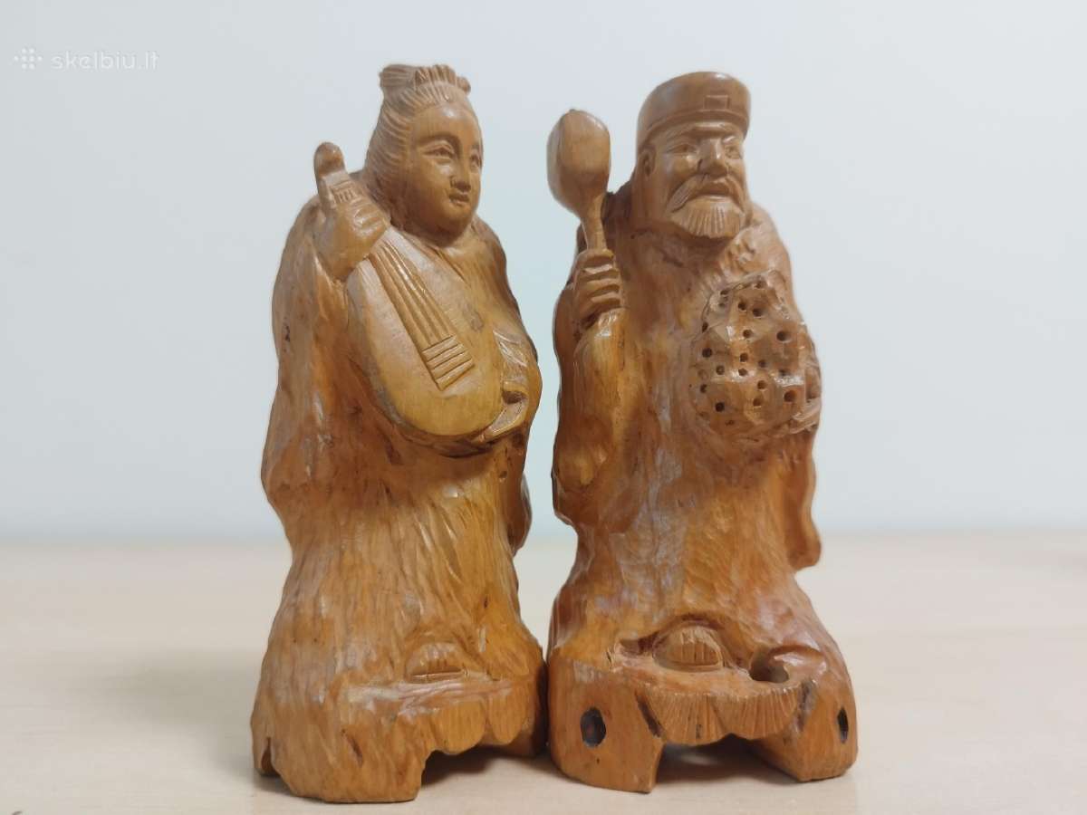 Japonų Shichifukujin medinės skulptūrėlės - nuotraukos Nr. 2