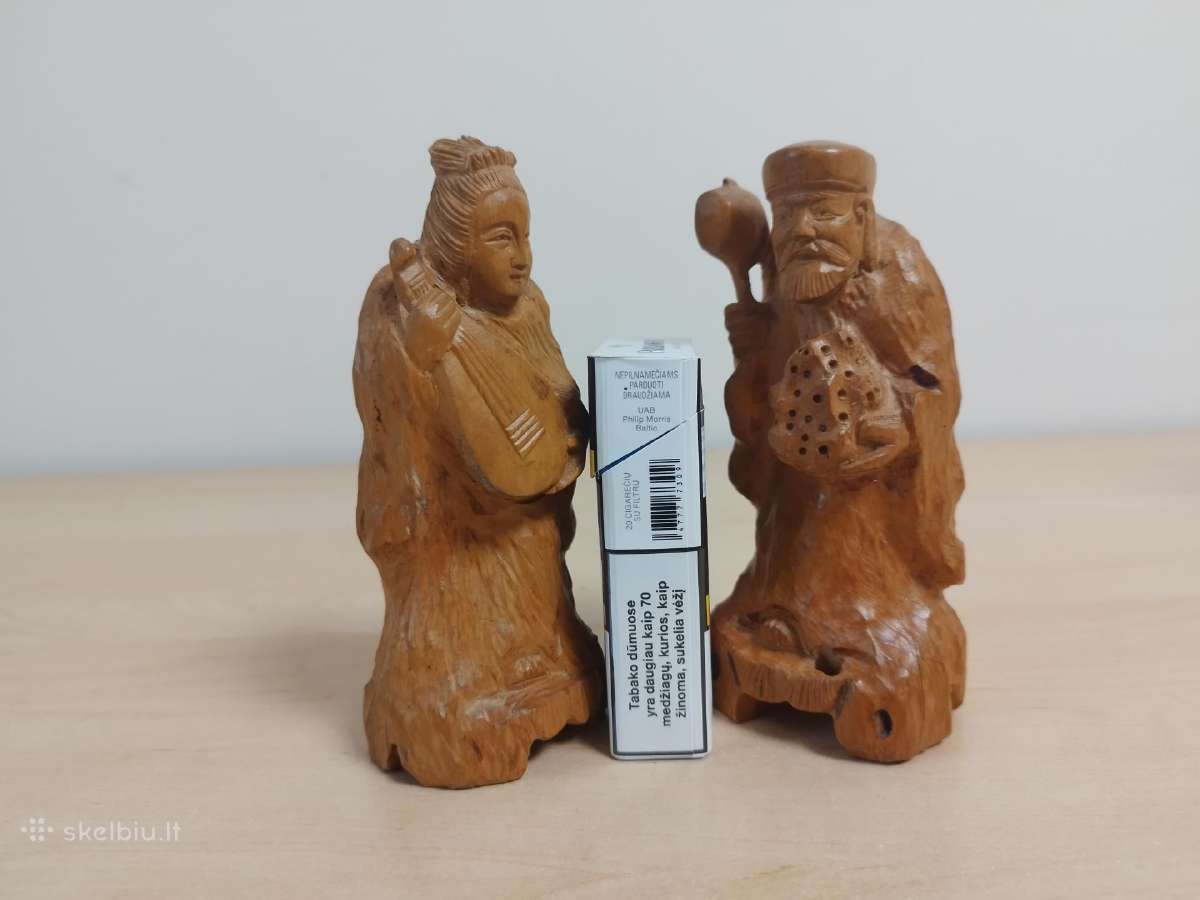 Japonų Shichifukujin medinės skulptūrėlės - nuotraukos Nr. 15