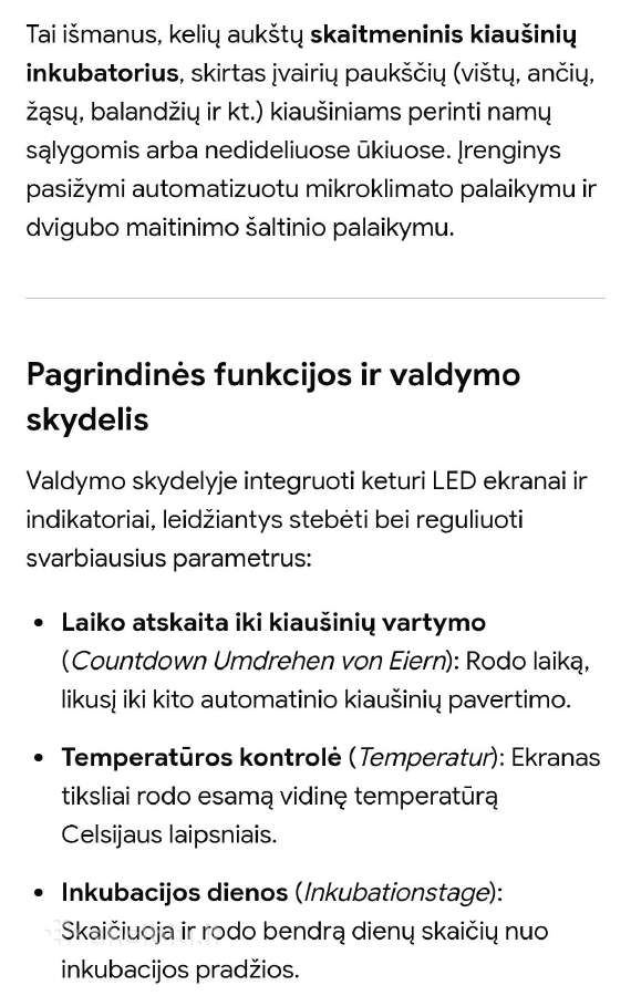Pilnai automatinis kiaušinių inkubatorius 120vnt - nuotraukos Nr. 2
