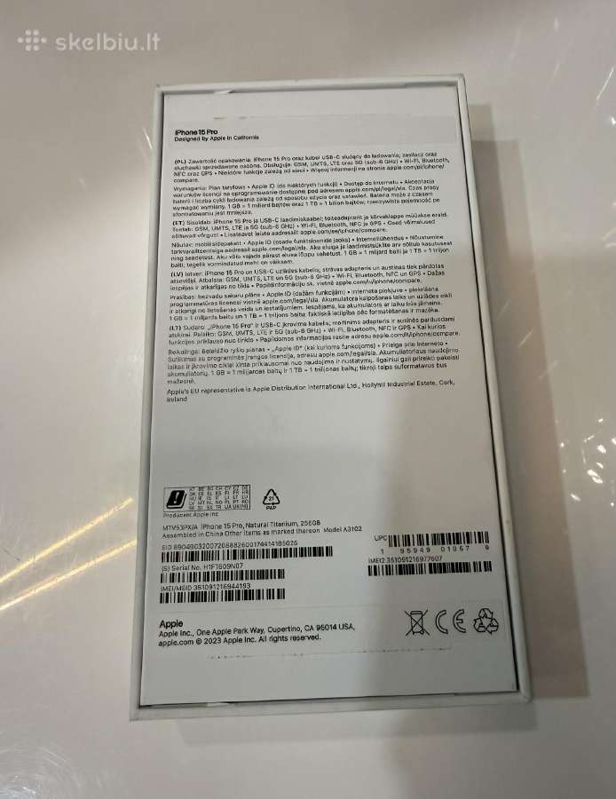 iPhone 15 Pro Natural Titanium 256gb - nuotraukos Nr. 6