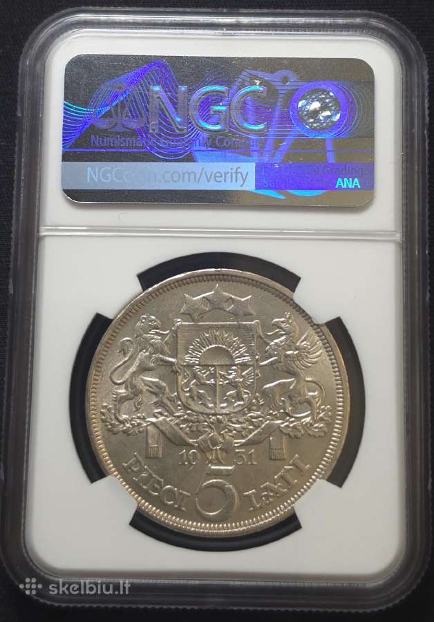 5 latai, Latvija 1931 m. (Ngc Ms 62) - nuotraukos Nr. 2