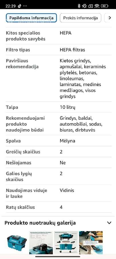 Akumuliatorinis sauso slapio valymo siurblys - nuotraukos Nr. 6