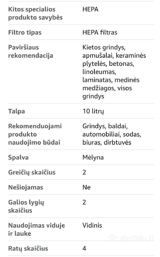 Akumuliatorinis sauso slapio valymo siurblys - nuotraukos Nr. 7