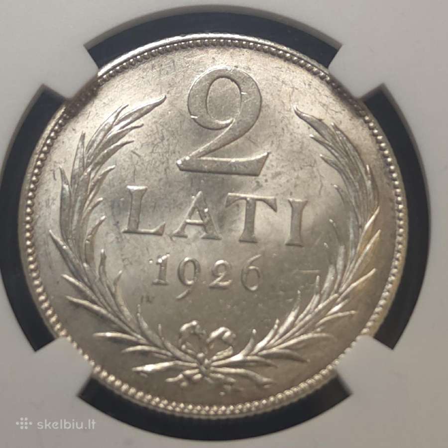 2 latai, Latvija (1926 m.) (Ngc Ms 63) - nuotraukos Nr. 4