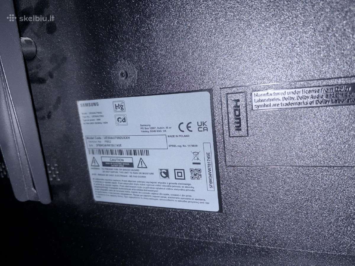 Samsung Au7092 Uhd 4k Smart TV - nuotraukos Nr. 3