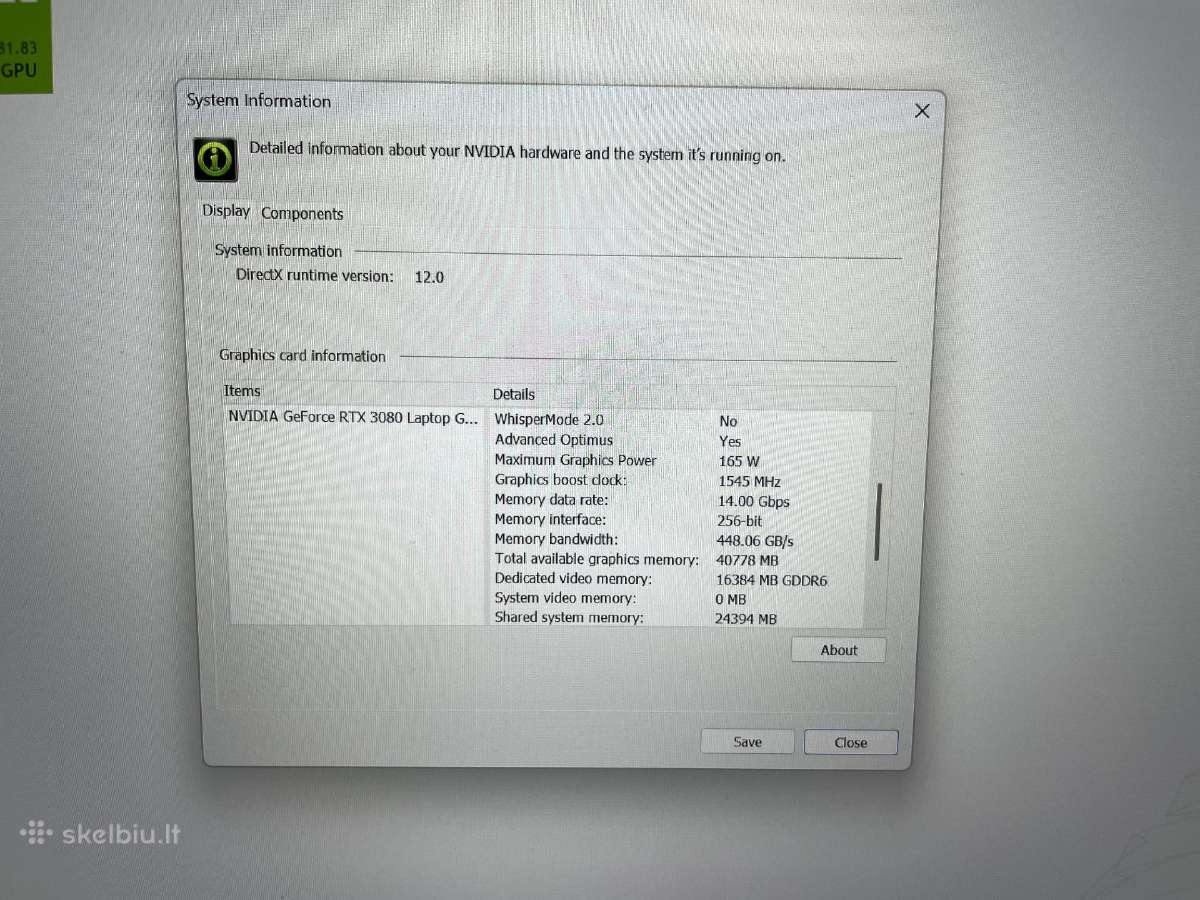 Hp Omen 17 / i9-11900h / Rtx 3080 16gb / 48gb RAM - nuotraukos Nr. 7
