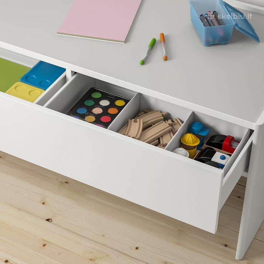 Ikea Dundra vaikiškas žaidimų stalas su stalčiumi - nuotraukos Nr. 2