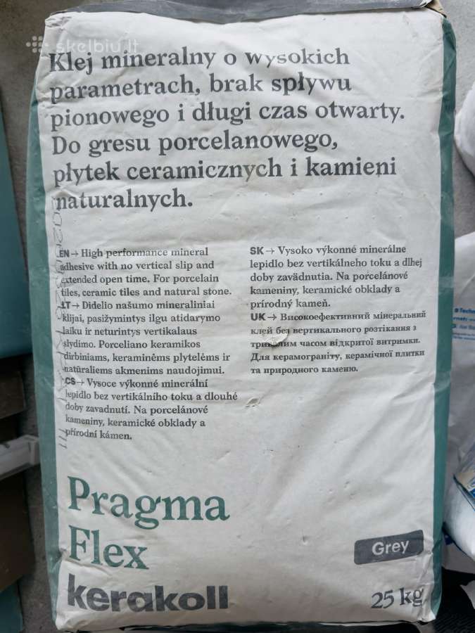 Kerakoll pragma flex 25kg grey plytelių klyjai - nuotraukos Nr. 2