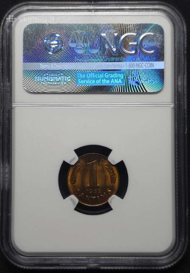1 santimas, Latvija (1939 m.) (Ngc Ms 64 Rb) - nuotraukos Nr. 2
