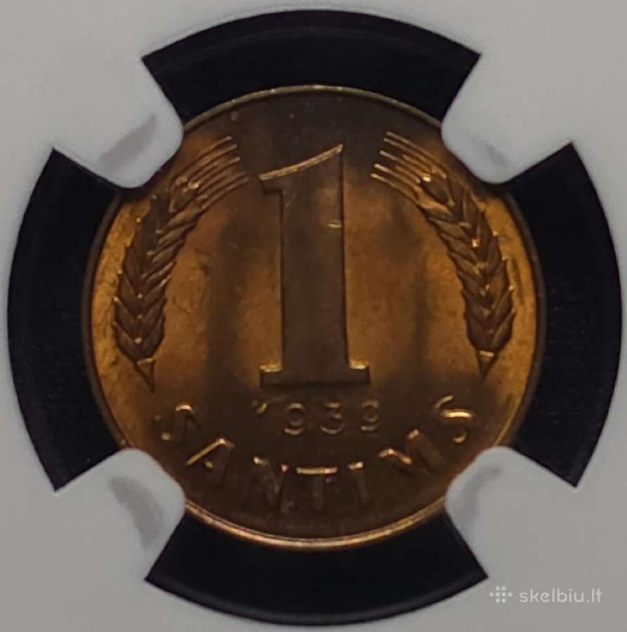 1 santimas, Latvija (1939 m.) (Ngc Ms 64 Rb) - nuotraukos Nr. 4