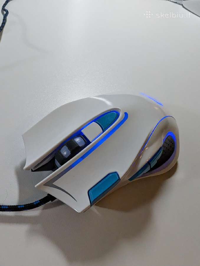 Balta Gaming stiliaus Usb pelė - nuotraukos Nr. 3