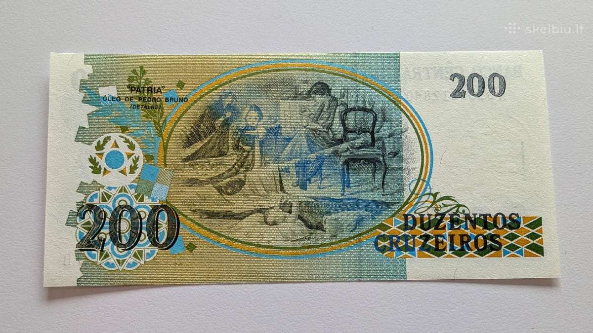 Brazilijos 200 kruzeirų 1990 Unc - nuotraukos Nr. 2