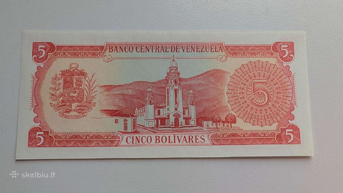 Venesuelos 5 bolivarai 1989 Unc - nuotraukos Nr. 2